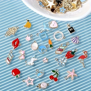 30 pz/lotto Ciondoli Smaltati Misti All'ingrosso, Pendenti Assortiti in Lega di Zinco per Creazione Gioielli Fai da Te, Collane e <span class=keywords><strong>Bracciali</strong></span> - Product Image 6