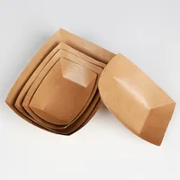 Nouveau plateau alimentaire jetable écologique, biodégradable, recyclé, mat, brillant, enduit de PE, pour la restauration rapide et les fêtes