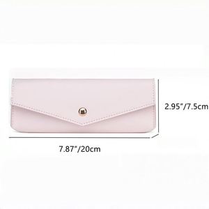 Custom LOGO 7.87in Portable Pu Leather Small Pencil <b>Pouch</b> Pencil Case Envelope Style Stationery Storage Bag for <b>Work</b> and Office - Product Image 2