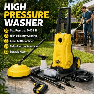 <span class=keywords><strong>Nettoyeur</strong></span> haute pression portable 1600W, 120 bars, <span class=keywords><strong>nettoyeur</strong></span> électrique avec poignée courte pour le nettoyage de la voiture et du jardin à domicile - Product Image 1