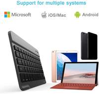 Teclado Inglés Mini, Teclado Bluetooth Delgado, Teclado Inalámbrico Bluetooth para Mac, Árabe