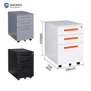 Meuble de rangement métallique pour bureau, armoire à dossiers mobile, organiseur de tiroirs mobile moderne, meuble à roulettes en acier – Fournisseur d'usine - Product Image 3