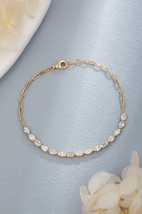 Bracelet tennis classique en or blanc massif 14 carats avec diamant rond brillant de 1,58 carat cultivé en laboratoire |   Diamant de laboratoire à taille brillant ronde - Product Image 4