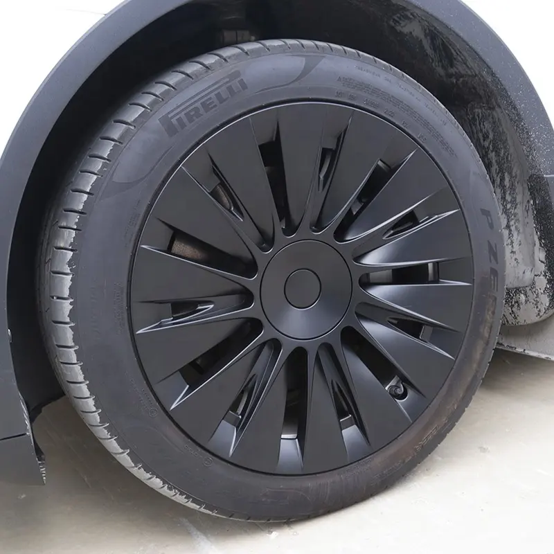 Para Tesla modelo Y cubierta de rueda tapacubos de 19 pulgadas reemplazo negro mate paquete de 4 fábrica al por mayor