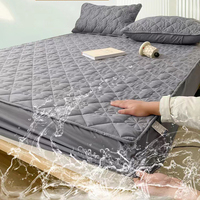 Protège-matelas matelassé imperméable de qualité supérieure en coton lavé, drap-housse doux et respirant