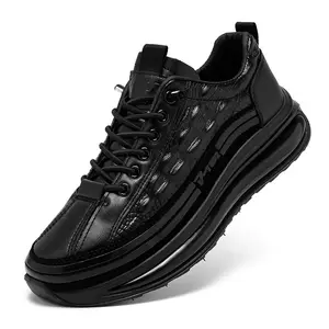 China Manufacturer Stylish Men Fashion Low Top Black Casual Sepatu Zapatillas Tennis Sneakers Running PU Leather Sports Shoes