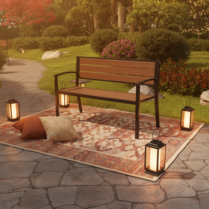 <span class=keywords><strong>Banc</strong></span> de jardin <span class=keywords><strong>extérieur</strong></span>, <span class=keywords><strong>banc</strong></span> de patio, résistant à l'eau, protection solaire, dossier anti-corrosion, structure <span class=keywords><strong>en</strong></span> <span class=keywords><strong>fer</strong></span> <span class=keywords><strong>forgé</strong></span>, utilisation hôtelière, 2 places - Product Image 3