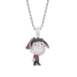 Ciondolo del personaggio dei cartoni animati Timmy, protagonista della famiglia anime "R", con zirconi, collana hip hop dal design originale. - Product Image 3