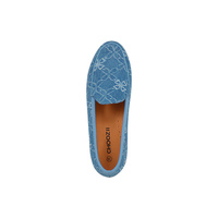 Vente en gros classique Denim motif floral enfants sans lacet chaussures plates décontractées bateau chaussures enfants mocassins chaussures
