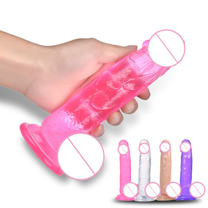 Jelly Dildo enorme sesso realistico giocattoli maschili <span class=keywords><strong>grande</strong></span> masturbazione femminile Dildo di pollice diverso per le donne ventosa Dildo di cristallo - Product Image 3