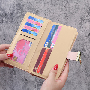 Cartera Larga de Mujer Estilo Coreano, Cuero PU con Diseño de Hojas Recortadas, Cierre de Cremallera y Broche - Product Image 4