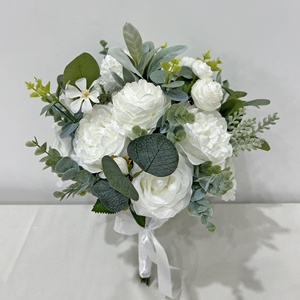 GNW, impresionantes ramos de novia artificiales personalizados, flores atadas a mano, mezcla de realismo con durabilidad, sin marchitamiento decorativo - Product Image 4