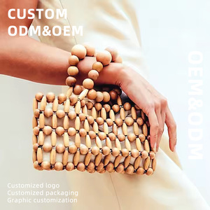 Nuevo <span class=keywords><strong>Bolso</strong></span> <span class=keywords><strong>de</strong></span> Playa Retro Tejido a Mano <span class=keywords><strong>de</strong></span> Bambú <span class=keywords><strong>con</strong></span> Dos <span class=keywords><strong>Asas</strong></span>, Cierre Abierto, <span class=keywords><strong>Bolso</strong></span> <span class=keywords><strong>de</strong></span> Lona <span class=keywords><strong>con</strong></span> Cuentas <span class=keywords><strong>de</strong></span> <span class=keywords><strong>Madera</strong></span> Natural para Mujer - Product Image 6