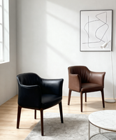 Moderner PU-Leder Esszimmerstuhl mit Holzbeinen für Hotels, Restaurants, Lounges, Wohnzimmer und Wohnmöbel