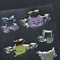Pegatinas 3D de Resina Epoxi con Dibujos Animados, Pegatinas Decorativas Autoadhesivas de Animales y Fantasmas Kawaii para Fundas de Teléfono y Álbumes de Recortes