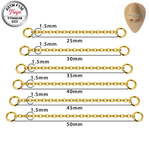 Moda: Joyería <span class=keywords><strong>de</strong></span> titanio ASTM F136 <span class=keywords><strong>para</strong></span> mujer, al por mayor, <span class=keywords><strong>para</strong></span> perforaciones <span class=keywords><strong>de</strong></span> nariz y oreja, incluye cadena <span class=keywords><strong>para</strong></span> la oreja y accesorio <span class=keywords><strong>de</strong></span> cadena labret. - Product Image 3