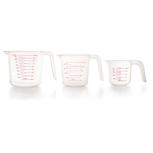 Set di caraffe dosatrici da 3 pezzi metriche con manici per uso in cucina - Product Image 1