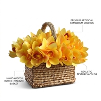 Bouquet d'orchidées en soie 3D réaliste en relief, fleurs artificielles de Cymbidium, style naturel, décoration de mariage, de maison ou de bureau