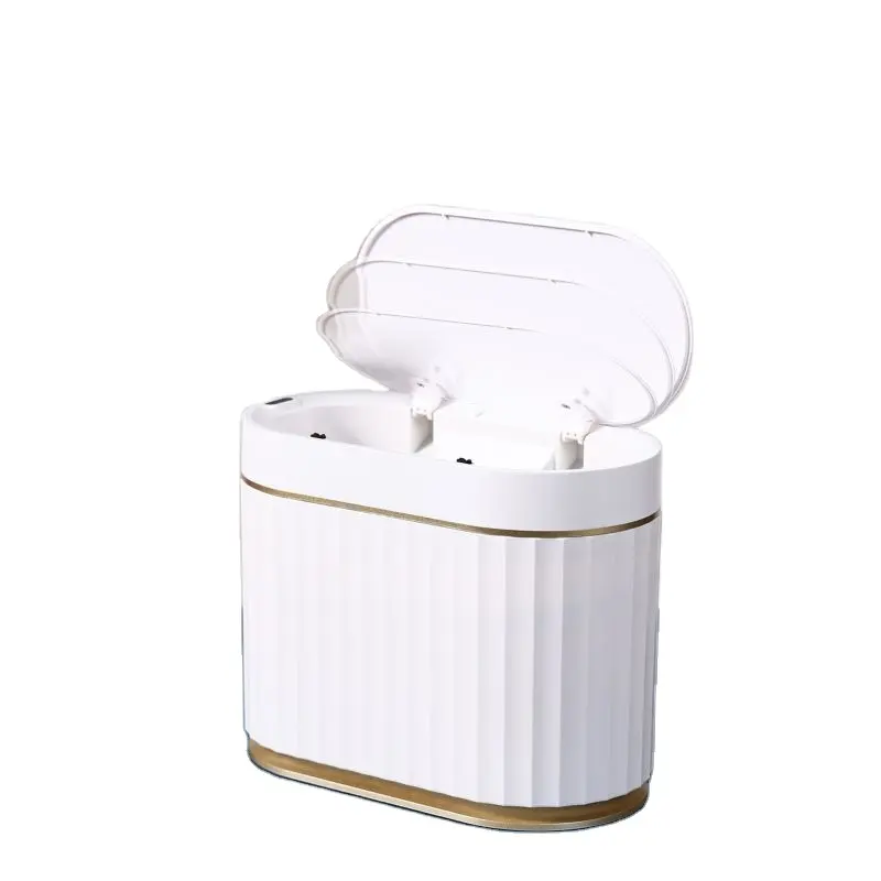 Mini lata de lixo para uso doméstico, lixeira de lixo automática para uso doméstico e de cozinha