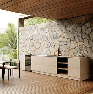 Baru kedatangan luar ruangan BBQ Gas panggang pulau kabinet dapur Pizza Oven pernis dicat villa Backsplash keran laci engsel geser - Product Image 2