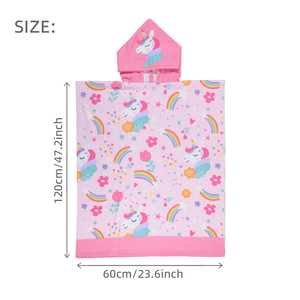 <span class=keywords><strong>Poncho</strong></span> da Spiaggia per Bambini in Microfibra Super Morbida, Stampa Animalier Personalizzata, Asciugatura Rapida per Nuoto all'Aperto - Product Image 2