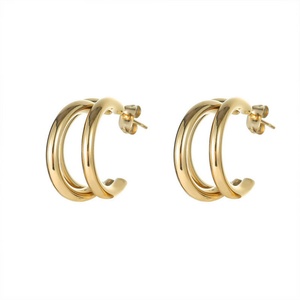 Hot Selling Jewelry Stainless Steel Irregular Hoop <b>Stud</b> <b>Earrings</b> for Women - Product Image 1
