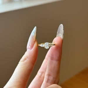 Dylam妇女承诺925纯银订婚婚礼经典椭圆形三生石戒指 - Product Image 2