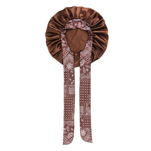 Gorro de Satén Ajustable con Estampado Paisley, de Una Sola Capa, para Dormir, con Banda Elástica Ancha para Mujer - Product Image 4