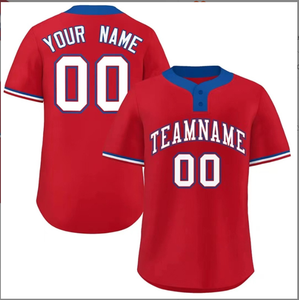 Maglia da Softball Personalizzata a Due Bottoni Unisex, Uniforme da Baseball in Poliestere per Squadre Giovanili - Product Image 2