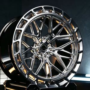 Juego de 2 Ruedas Forjadas en Negro y Dorado de 20, 21 y 22 Pulgadas con Diseño Multirradio para Lamborghini Revuelto, Huracán, <span class=keywords><strong>Aventador</strong></span> <span class=keywords><strong>SVJ</strong></span>, <span class=keywords><strong>Ferrari</strong></span> F8, SF90, Roma 812 - Product Image 1