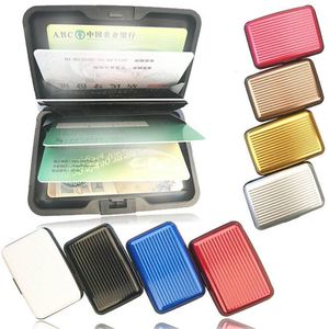 Wholesale Men's Women's Aluminum <b>Metal</b> Colored Card Pocket Case Waterproof Business ID Credit Cards <b>Wallet</b> Holder - Product Image 1