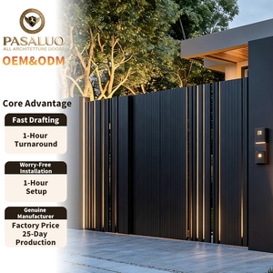 Puertas Exteriores de <span class=keywords><strong>Aluminio</strong></span> de Lujo <span class=keywords><strong>para</strong></span> Jardín, Hogar y Villa, Diseño Popular, Precio de Fábrica OEM PSL 2026, Venta al Por Mayor - Product Image 1