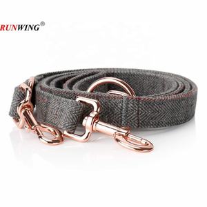 लक्जरी ट्वीड प्लेड कुत्ते कॉलर पट्टा दो हुक के साथ सेट बहु-समारोह कुत्ते पट्टा - Product Image 3