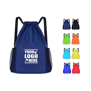 Promotional Customizable Polyester <b>Drawstring</b> <b>Backpack</b> Foldable Nylon Sport Nexpensive Shoulder Training Gym Bag - Product Image 1