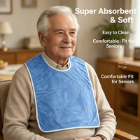 Bavoir ajustable pour adulte 100% polyester, confortable, doux, séchage rapide, tissé