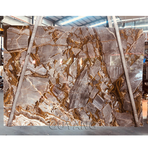 Gạch Lát Đá Cẩm Thạch Cho Biệt Thự Trang Trí Kiểu Châu Âu Sang Trọng Độc Đáo Bằng Đá Mã Não Vàng Đá Tự Nhiên Tấm Lớn - Product Image 2