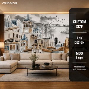 Murale Personalizzato con Paesaggio di <span class=keywords><strong>Istanbul</strong></span>, Dipinto a Olio su Tela, Carta da Parati su Misura per Soggiorno, Camera da Letto, Ufficio, Hotel, Caffè - Product Image 3