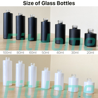 Flacon Pulvérisateur en Verre Cosmétique et Parfum 20ml 30ml 40ml 50ml 60ml 80ml 100ml 120ml 150ml, Blanc Noir Transparent Givré, Pompe 20/410 24/410