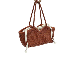Grand sac fourre-tout en microfibre tissé à la main pour <span class=keywords><strong>femme</strong></span>, sac à bandoulière avec cordon de serrage, élégant panier à légumes - Product Image 5