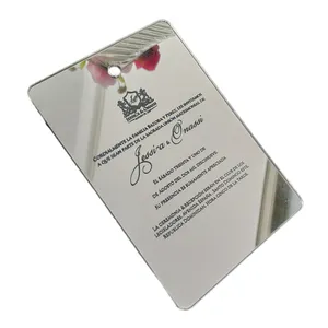 مرآة زخرفية بوهيمية أنيقة مخصصة لدعوة الزفاف مادة بلاستيكية لحفلات الزفاف - Product Image 1