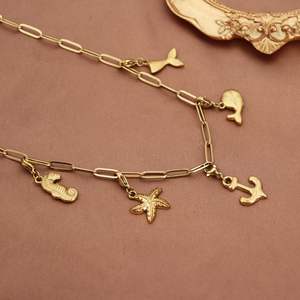 Corazón de acero inoxidable botella de rapé ancla oso Zodiaco piedra colgante encantos con broche de langosta DIY clip cadena collar - Product Image 4