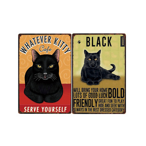 Affiche personnalisée Personnalité Classique En Métal Peinture Décor <span class=keywords><strong>J</strong></span>'aime Mon Chat Plaque - Product Image 1