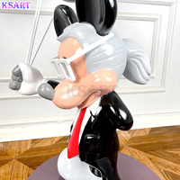 Minnie Résine prend le ballon Mickey Mou art dessin animé créatif Speelgoed animé Hêtre