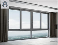 Fenêtre coulissante moderne en alliage d'aluminium de haute qualité avec moustiquaire magnétique, ouverture verticale, rideau suspendu en acier inoxydable, protection thermique