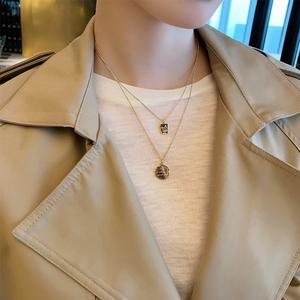 时尚配饰 2 层嘻哈链条女式珠宝礼品好运银金吊坠项链 - Product Image 3