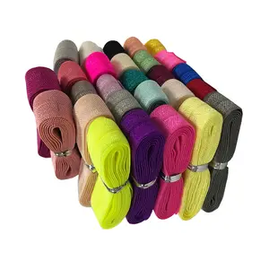 Wholesale price 27 colors nylon webbing 15mm solid color fold over elastic band