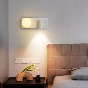 Nouvelle <span class=keywords><strong>lampe</strong></span> murale <span class=keywords><strong>de</strong></span> lecture moderne à abat-jour sphérique, applique murale LED <span class=keywords><strong>pour</strong></span> chambre à coucher, hôtel, villa - Product Image 5