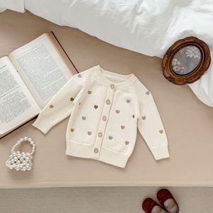 Conjunto de Ropa de Punto para Bebé OEM ODM, Cárdigan con Bordado de Corazón y Puntos, Pelele con Botones, Traje de Bebé para Otoño e Invierno, Body para Recién Nacido Niño y Niña - Product Image 4