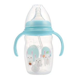 Bouteille de lait 220ML Cartoon Design Baby Mama Bouteille d'eau transparente en plastique - Product Image 6