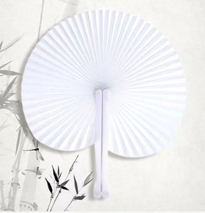 White Heart Shaped Folding Fans Activists' Paper Fans <b>Handheld</b> DIY Wedding Guests' Paper Favor Fan Bulk Party Decorative Supply - Product Image 6